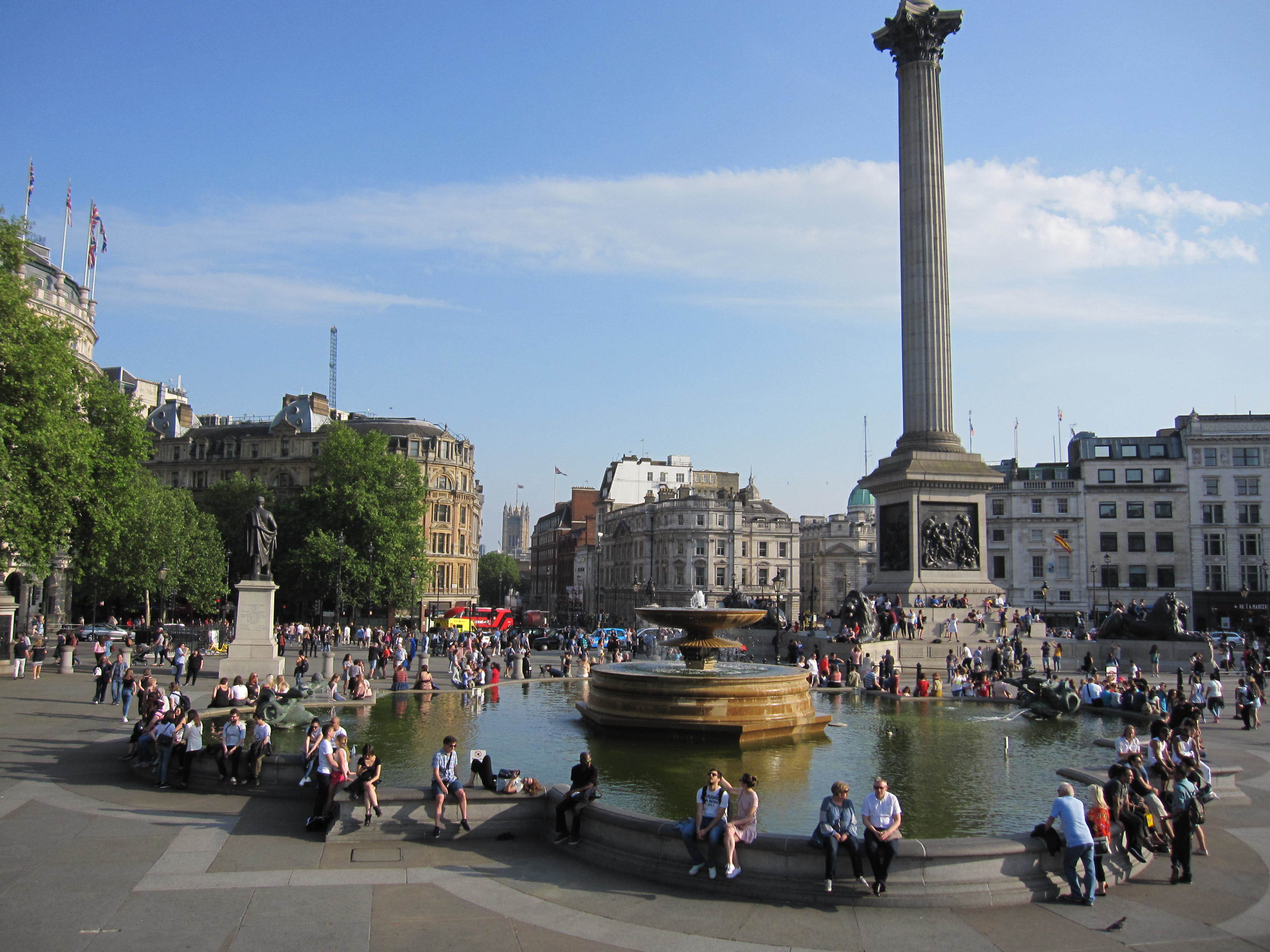 Trafalgar Square Trafalgar Square on bright spring day
